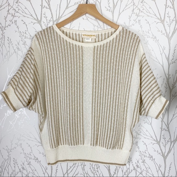 VINTAGE VIVANTI Cream Dolman Sleeve Knit Sweater - Picture 2 of 12